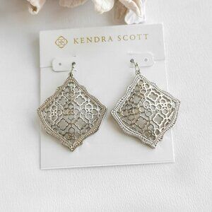 Kendra Scott Kirsten Silver Filigree Earrings NEW Perfect condition